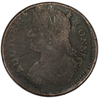 United States Connecticut Copper 1787 Colonial Coin M. 18-g.1 R.6 - Graffiti