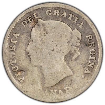 SOLD Canada 1875-H Small Date 5 Cents Silver Coin - Damaged