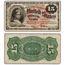 United States 1863 15 Cents Fractional Note - Circulated