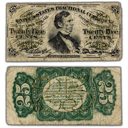 United States 1863 25 Cents Fractional Note - Circulated