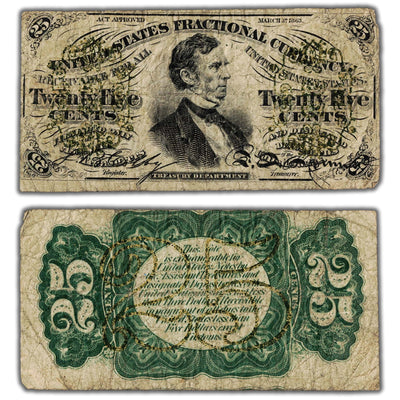 United States 1863 25 Cents Fractional Note - Circulated