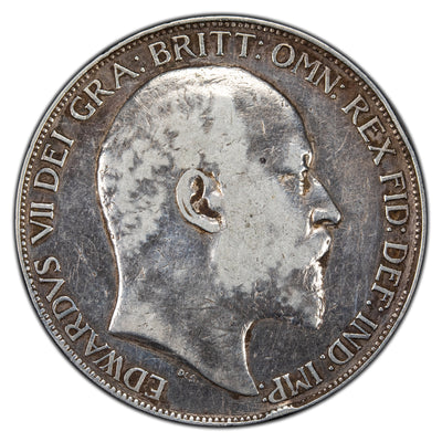 Great Britain 1902 Crown Silver Coin - Cleaned