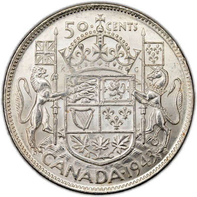 SOLD Canada 1943 50 Cents Half Dollar Silver Coin - MS-62