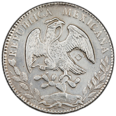 Mexico 1886 Durango Do-MC 8 Reales Silver Coin - Cleaned