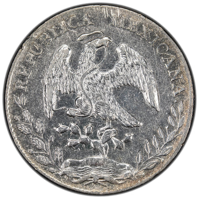 Mexico 1895 Hermosillo 8 Reales Silver Coin - Cleaned