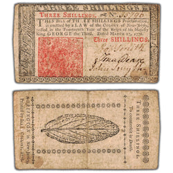 United States 1776 3 Shillings New Jersey Colonial Currency Note - Circulated