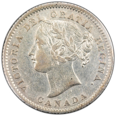 Canada 1858 10 Cents Dime Silver Coin - ICCS EF-45