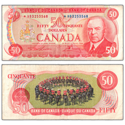 $50 1975 Bank of Canada Note *HB Replacement Prefix BC-51aA - F/VF
