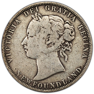 SOLD Newfoundland 1874 50 Cents Half Dollar Silver Coin - Very Good