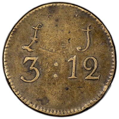 Great Britain c.18th Century £3 12 Shilling Brass Coin Weight