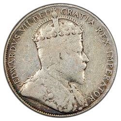 Canada 1905 50 Cents Half Dollar Silver Coin - Very Good