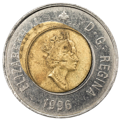 SOLD Canada 1996 $2 Toonie Mint Error Coin - Offset Core