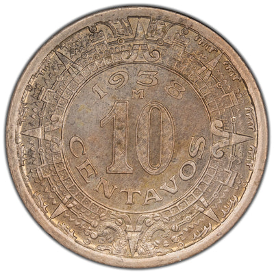 Mexico 1938 10 Centavos Coin KM #432