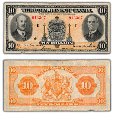 SOLD $10 1935 Royal Bank of Canada Chartered Note CH #630-18-04a