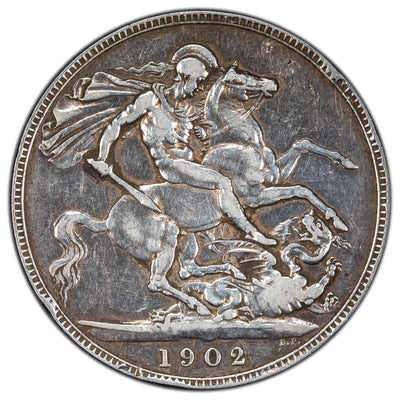 Great Britain 1902 Crown Silver Coin - Cleaned