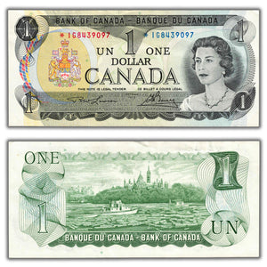 SOLD $1 1973 Bank of Canada Note *IG Replacement Prefix BC-46aA - EF/AU
