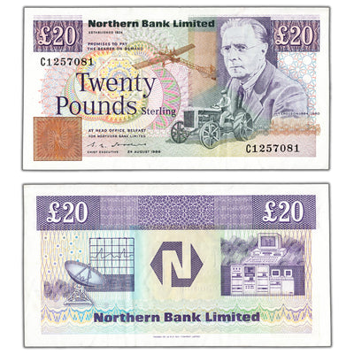 Ireland Northern Bank Ltd 1988 20 Twenty Pounds Note - EF