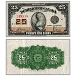 25 Cents 1923 Dominion of Canada Shinplaster Note DC-24c - Crisp VF