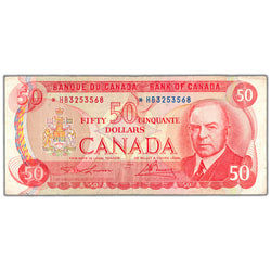 $50 1975 Bank of Canada Note *HB Replacement Prefix BC-51aA - F/VF