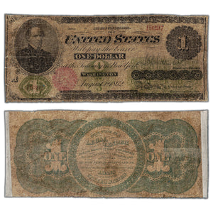 SOLD United States 1862 $1 Legal Tender Note - Low Grade Filler (damage)