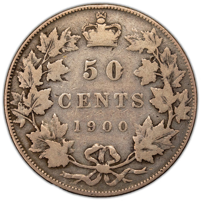 SOLD Canada 1900 50 Cents Half Dollar Silver Coin - VG