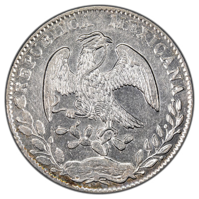 Mexico 1879 Guanajuato 8 Reales Silver Coin - Cleaned