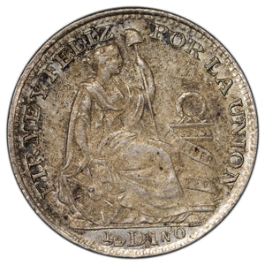 SOLD Peru 1895 1/2 Dinero Silver Coin KM #206