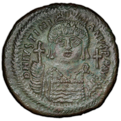 SOLD Byzantine Empire AD 546-7 Justinian I AE Follis Coin Sear #220 17.31g
