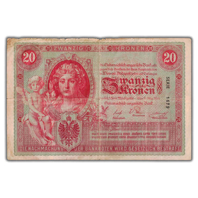 SOLD Austria 1900 20 Kronen Note P #5 - Scarce Issue
