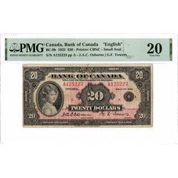 $20 1935 Bank of Canada Note English Text Small Seal BC-9b - PMG VF-20