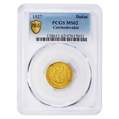 SOLD Czechoslovakia 1927 1 One Ducat Gold Coin - PCGS MS-62