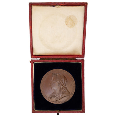 SOLD Great Britain 1897 Victoria Diamond Jubilee Bronze Medal 55mm In Original Box