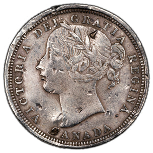 SOLD Canada 1858 20 Cents Silver Coin One Year Type! - Heavily Damaged
