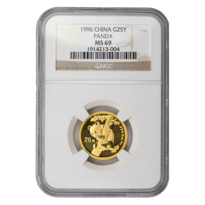 SOLD China 1996 25 Yuan 1/4oz .999 Gold Panda Coin - NGC MS-69