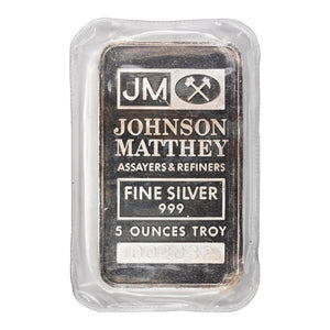 SOLD Johnson Matthey JM TD Bank 5oz .999 Fine Silver Bar - Sealed