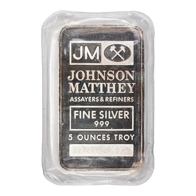 SOLD Johnson Matthey JM TD Bank 5oz .999 Fine Silver Bar - Sealed