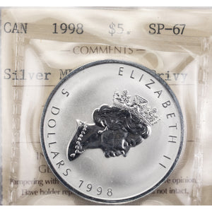 SOLD Canada 1998 $5 1oz .999 Silver Maple Leaf Coin Titanic Privy - ICCS SP-67