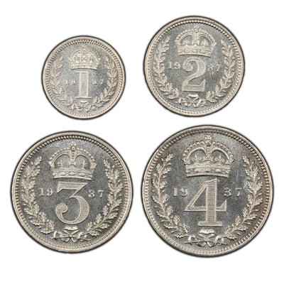 SOLD Great Britain 1937 4-Coin Maundy Coin Set