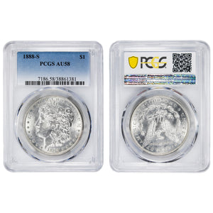 SOLD United States 1888-S $1 Morgan Silver Dollar Coin - PCGS AU-58