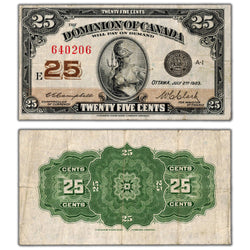 25 Cents 1923 Dominion of Canada Shinplaster Note DC-24d - VF