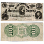 United States 1862 $100 Confederate States Note - VF+