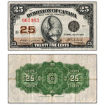 25 Cents 1923 Dominion of Canada Shinplaster Note DC-24d - VF (two small pinholes)