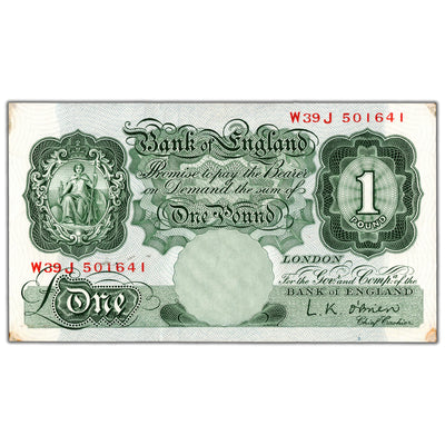 Great Britain ND (1948-60) 1 One Pound Note P #369c - Residue