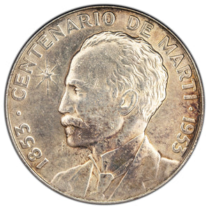 SOLD Cuba 1953 Peso SIlver Coin KM #29