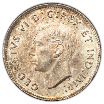 Canada 1937 25 Cents Quarter Silver Coin - MS-64