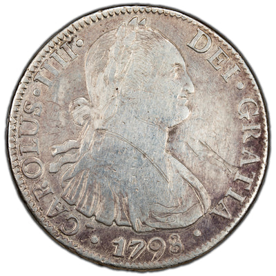 SOLD Mexico 1798 Mo FM 8 Reales Silver Coin - Scratches