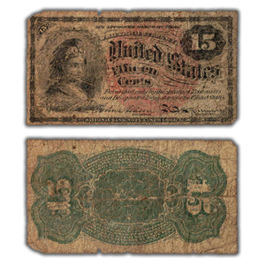 SOLD United States 1863 15 Cents Fractional Currency Note FR #1275 - Low Grade Filler