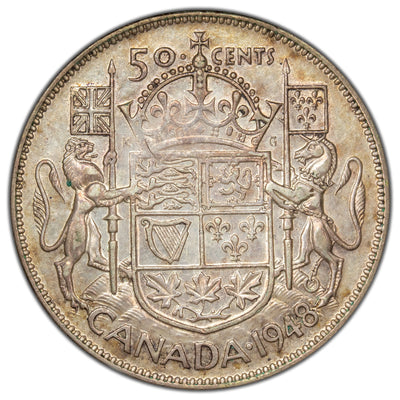SOLD Canada 1948 50 Cents Half Dollar Silver Coin