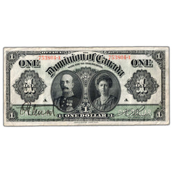 $1 1911 Dominion of Canada Note Black Line Series X DC-18d-i - VF
