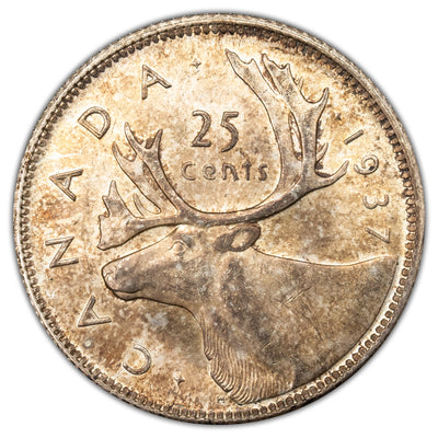 Canada 1937 25 Cents Quarter Silver Coin - MS-64